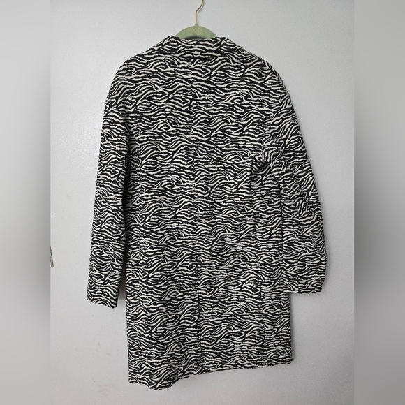 Per Una Black Mix Zebra Animal Print Lightweight Coat Size 6 US Size 10 UK - Picture 11 of 16